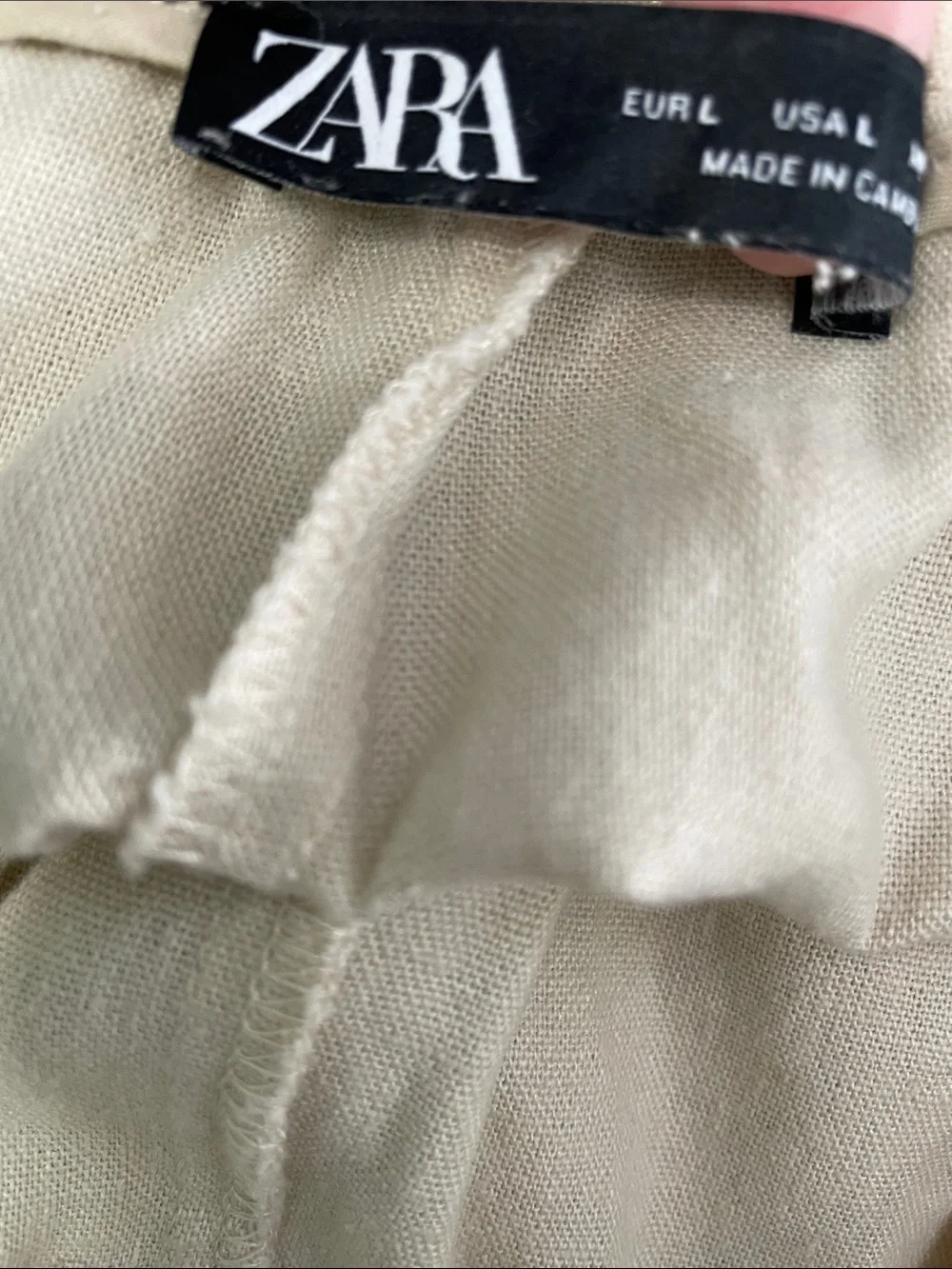 Zara Linen Blend Straight-Leg Drawstring Pants